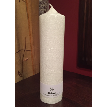 Valge Kaabsoo koonusküünal käsitööküünal White Conical Vegetable Stearin Pillar Candle