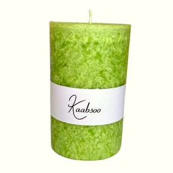 Salatiroheline pitsiline steariinist käsitööküünal Salad Green Vegetable Stearin Gobweb Pillar Candle