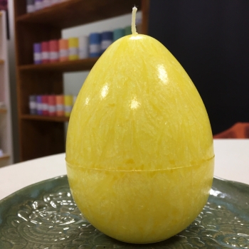 Munaküünal kollane lihavõtteküünal Yellow Natural Wax Easter Egg candle