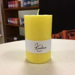 Yellow Pillar Candle, 11x7 cm