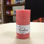 Pink Pillar Candle, 9x5 cm
