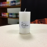 White Pillar Candle, 9x5 cm