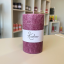 Ploomililla pitsiline käsitöö lauaküünal Eestis toodetud küünlad / Natural Plum Purple Vegetable Olive Stearin Candle