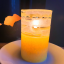 Kollane pitsiline looduslik küünal Yellow Natural Pillar Candle